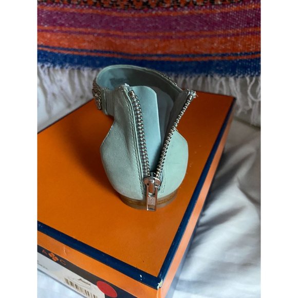 NIB Arturo Chiang blue sandal chain design back zip sz 8 - Picture 5 of 6